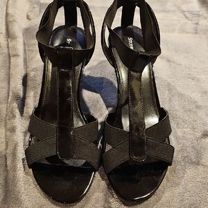 Studio Works Black Strappy Heels NEW